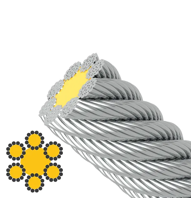 6X12 + 7 Galvanizli Çelik Halat
